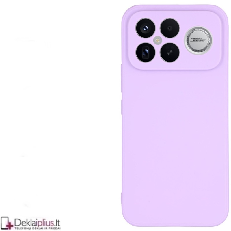 Guminis 1.5 mm. storio dėklas su kameros apsauga - šviesiai violetinis (Xiaomi Poco F8 Ultra) Guminis 1.5 mm. storio dėklas su kameros apsauga - šviesiai violetinis (Xiaomi Poco F8 Ultra)